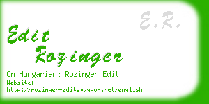 edit rozinger business card